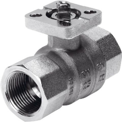 Festo Nickel Plated Brass 2 Way, Ball Valve, Rp 1/4in, 40mm, 40bar Operating Pressure