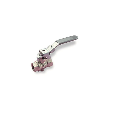 Norgren Nickel Plated Brass Full Bore, 2 Way, Ball Valve, G 1/4in, 14bar Operating Pressure