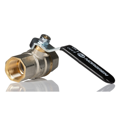 Norgren Nickel Plated Brass Full Bore, 2 Way, Ball Valve, Rp 1/2in, -0.4 → 40bar Operating Pressure