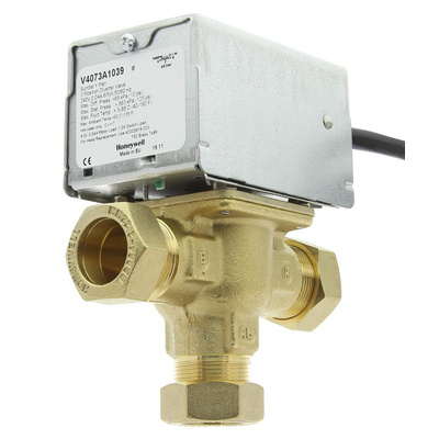 Honeywell 230 V ac 3 port Motorised & Actuated Valve, 22mm Pipe Size, 8.6 bar