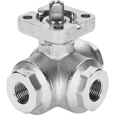 Festo Stainless Steel 3 Way, Ball Valve, Rp 1/4in, 8mm, 6 - 8.4bar Operating Pressure