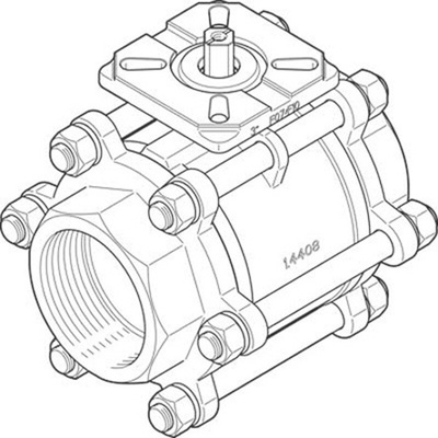 Festo Stainless Steel 2 Way, Ball Valve 3in, 80mm, 63bar Operating Pressure
