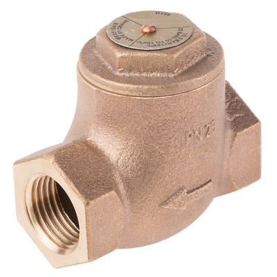 RS PRO Bronze Single Check Valve, BSPT 1/2in, 25 bar