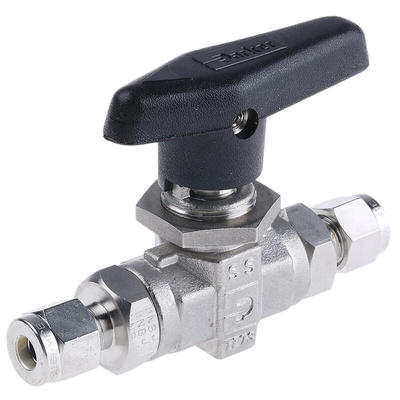 Parker Stainless Steel 2 Way, Ball Valve, 1/4in