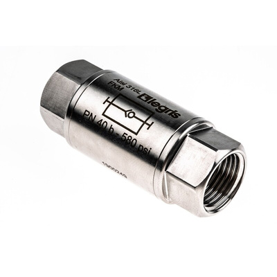 Legris Stainless Steel Single Non Return Valve, G 1/2in, 40 bar