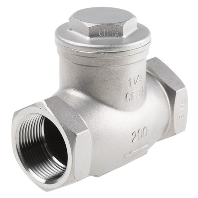 RS PRO Stainless Steel Single Check Valve, BSP 1-1/4in, 14 bar