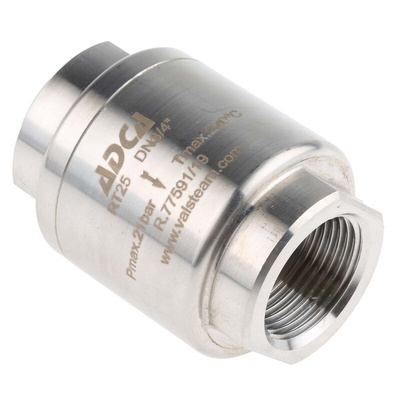 RS PRO Stainless Steel Single Non Return Valve, BSP 3/4in, 25 bar