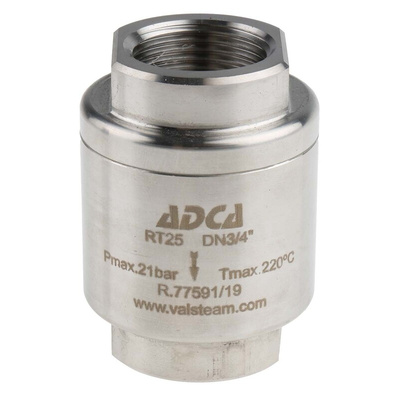 RS PRO Stainless Steel Single Non Return Valve, BSP 3/4in, 25 bar