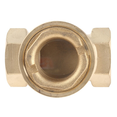 RS PRO Brass Sight Glass Non Return Valve, BSP 1in, 12 bar