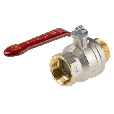 RS PRO Brass Full Bore, 2 Way, Ball Valve, BSPP 38.1mm, 40 → 30bar Operating Pressure