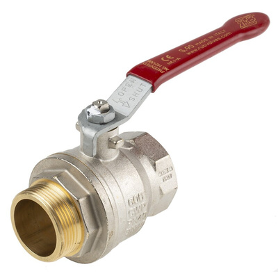 RS PRO Brass Full Bore, 2 Way, Ball Valve, BSPP 38.1mm, 40 → 30bar Operating Pressure