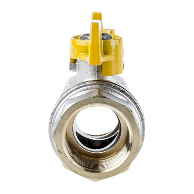 RS PRO Brass Full Bore, 2 Way, Ball Valve, BSPP 1in, 40 → 30bar Operating Pressure