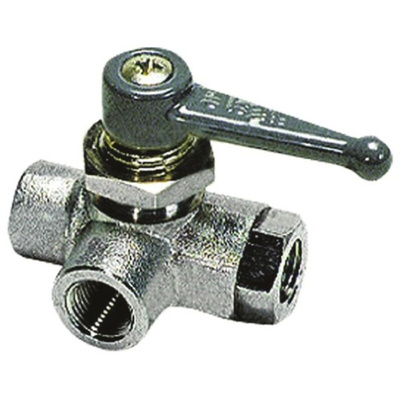 Legris Nickel Plated Brass 3 Way, Ball Valve, BSPP 1/4in, 40bar Operating Pressure