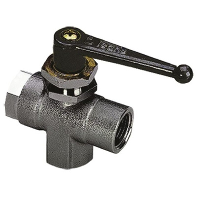 Legris Nickel Plated Brass 2 Way, Ball Valve, BSPP 1/2in, 40bar Operating Pressure