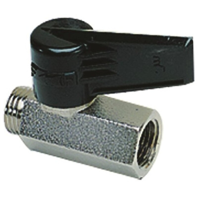 Legris Nickel Plated Brass 2 Way, Ball Valve, BSPP 3/8in, 12bar Operating Pressure