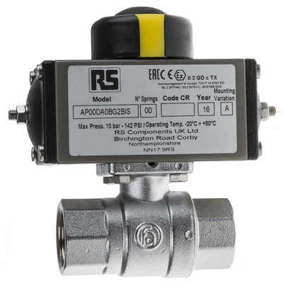 RS PRO Ball type Pneumatic Actuated Valve, BSP 3/4in, 40 bar