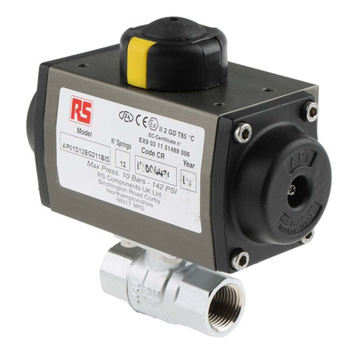 RS PRO Ball type Pneumatic Actuated Valve, BSP 1/2in, 40 bar