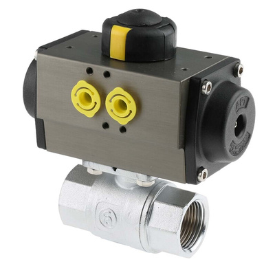 RS PRO Ball type Pneumatic Actuated Valve, BSP 1in, 40 bar