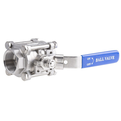 RS PRO Stainless Steel Full Bore, 2 Way, Ball Valve, NPT 38.1mm