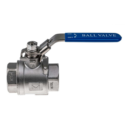 RS PRO Stainless Steel Full Bore, 2 Way, Ball Valve, BSPP 1 1/4in