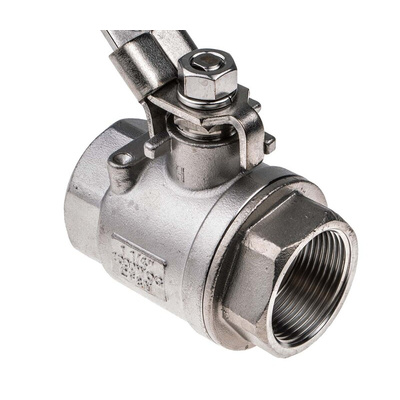 RS PRO Stainless Steel Full Bore, 2 Way, Ball Valve, BSPP 1 1/4in
