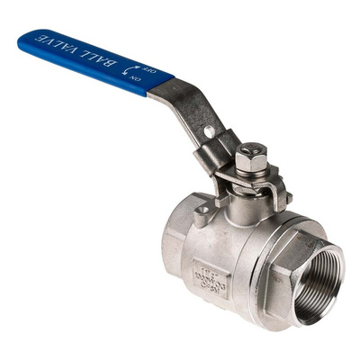 RS PRO Stainless Steel Full Bore, 2 Way, Ball Valve, BSPP 38.1mm