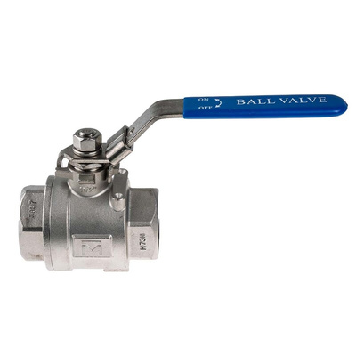 RS PRO Stainless Steel Full Bore, 2 Way, Ball Valve, BSPP 38.1mm