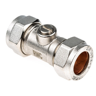 Reliance Nickel Plated Brass 2 Way, Ball Valve, 15mm