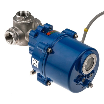 RS PRO 24 V, 110 V, 220 V 3 port Motorised Valve, Ball Valve type , 1/2in Pipe Size, 1000 psi