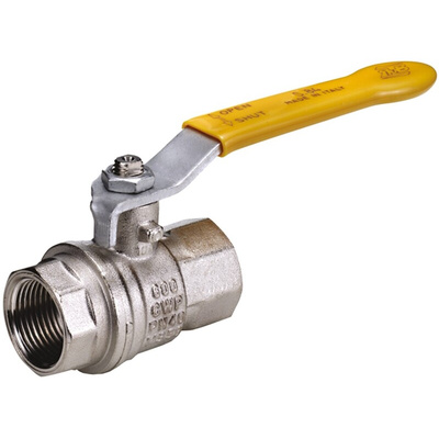 RS PRO Nickel Plated Brass Full Bore, 2 Way, Ball Valve, BSPT 1 1/4in, 40bar Operating Pressure