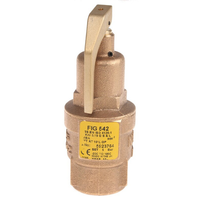 8888 5bar Pressure Relief Valve With Female BSP 1 in BSP Female Connection and a BSP 1 Exhaust Port