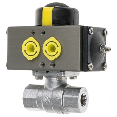 RS PRO Ball type Pneumatic Actuated Valve, BSP 1/4in, 40 bar