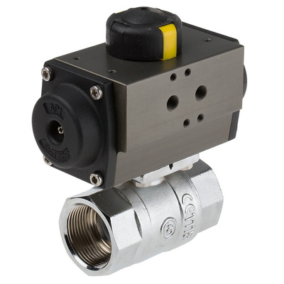 RS PRO Ball type Pneumatic Actuated Valve, BSP 1-1/4in, 40 bar