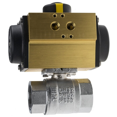 RS PRO Ball type Pneumatic Actuated Valve, BSP 1-1/4in, 40 bar