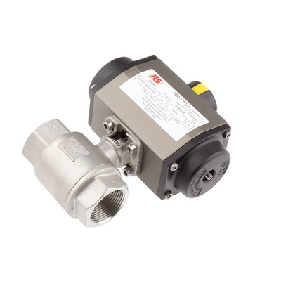 RS PRO Ball type Pneumatic Actuated Valve, BSP 1-1/4in, 1000 psi