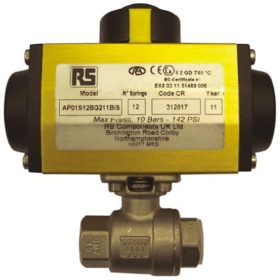 RS PRO Ball type Pneumatic Actuated Valve, BSP 2in, 1000 psi