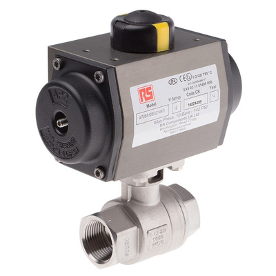 RS PRO Ball type Pneumatic Actuated Valve, BSP 1in, 1000 psi