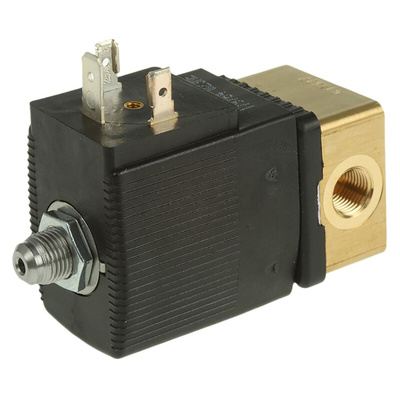 Burkert Solenoid Valve 125335, 3 port(s) , NC, 110 V ac, 1/8in