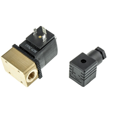 Burkert Solenoid Valve 125348, 3 port(s) , NC, 24 V dc, 1/4in