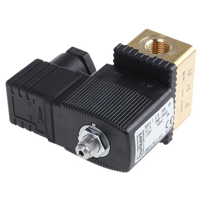 Burkert Solenoid Valve 126139, 3 port(s) , NC, 110 V ac, 1/4in