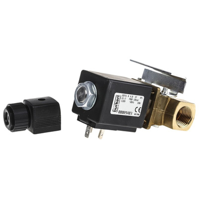 Burkert Solenoid Valve 089403, 2 port(s) , NC, 110 V ac, 1/2in