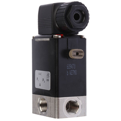 Burkert Solenoid Valve 041037, 3 port(s) , NO/NC, 24 V dc, 1/4in