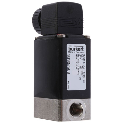 Burkert Solenoid Valve 041037, 3 port(s) , NO/NC, 24 V dc, 1/4in