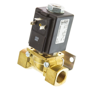 Burkert Solenoid Valve 076551, 2 port(s) , NC, 230 V ac, 1/2in