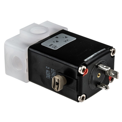 Burkert Solenoid Valve 022340, 3 port(s) , NO/NC, 24 V dc, 1/4in