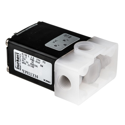Burkert Solenoid Valve 022340, 3 port(s) , NO/NC, 24 V dc, 1/4in