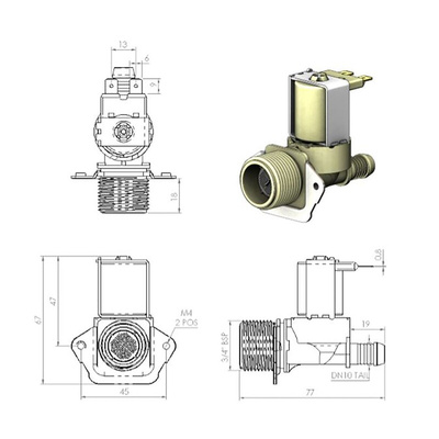 RS PRO Solenoid Valve, 2 port(s) , NC, 230 V ac/dc, 3/4in