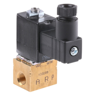 Burkert Solenoid Valve 134163, 3 port(s) , NC, 24 V dc, 1/8in