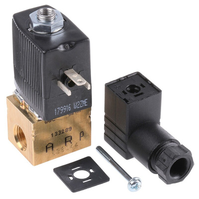 Burkert Solenoid Valve 134163, 3 port(s) , NC, 24 V dc, 1/8in