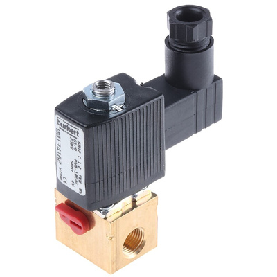 Burkert Solenoid Valve 134162, 3 port(s) , NC, 230 V ac, 1/8in